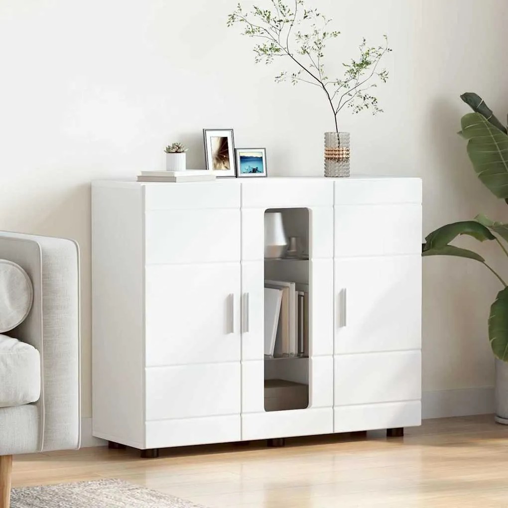 vidaXL Buffet com porta Branco 55.5 x 29 x 100 cm Madeira processada