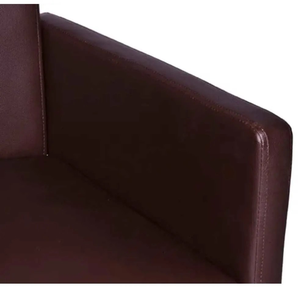 Cadeiras de jantar 2 pcs couro artificial castanho