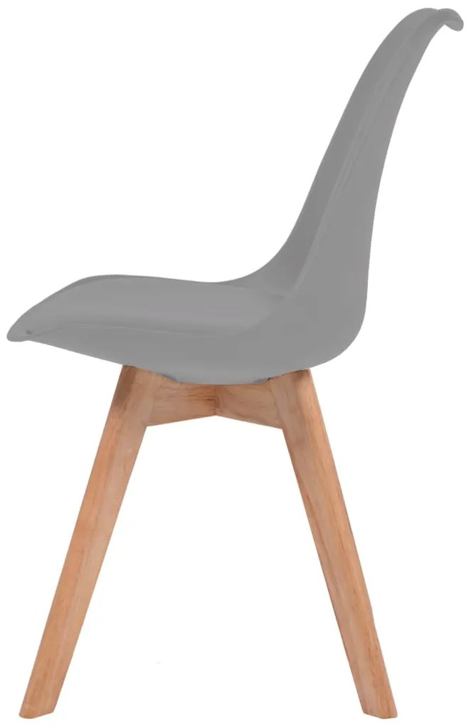 Cadeiras de jantar 6 pcs plástico cinzento
