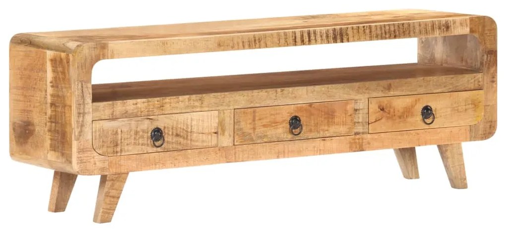 Móvel de TV 117x30x41 cm madeira de mangueira áspera maciça