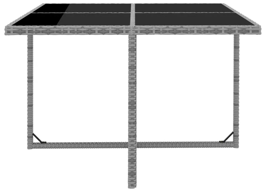 9 pcs conjunto jantar exterior c/ almofadões vime PE antracite