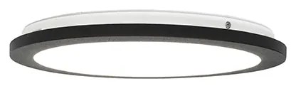 Candeeiro de Teto Preto 30cm c/ LED 3-passos Dimmer IP44 - Steve Moderno