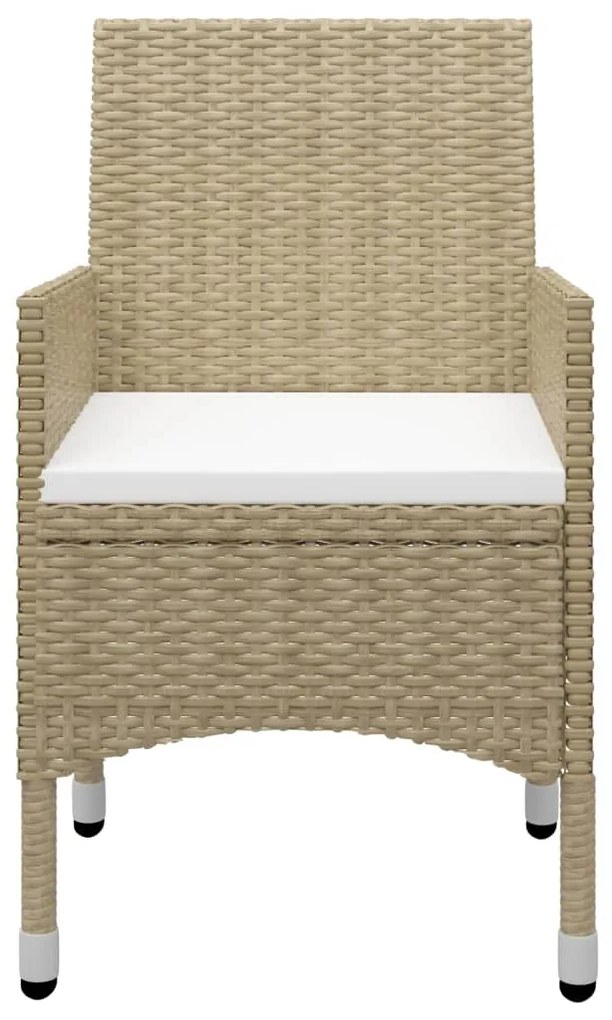 3 pcs conjunto de jantar para jardim bege