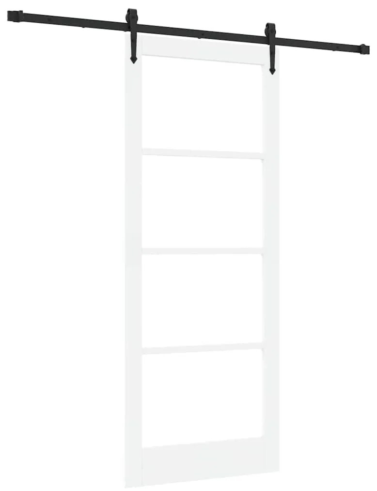 Conjunto de Porta Deslizante vidaXL com Conjuntos de Ferragens Branca