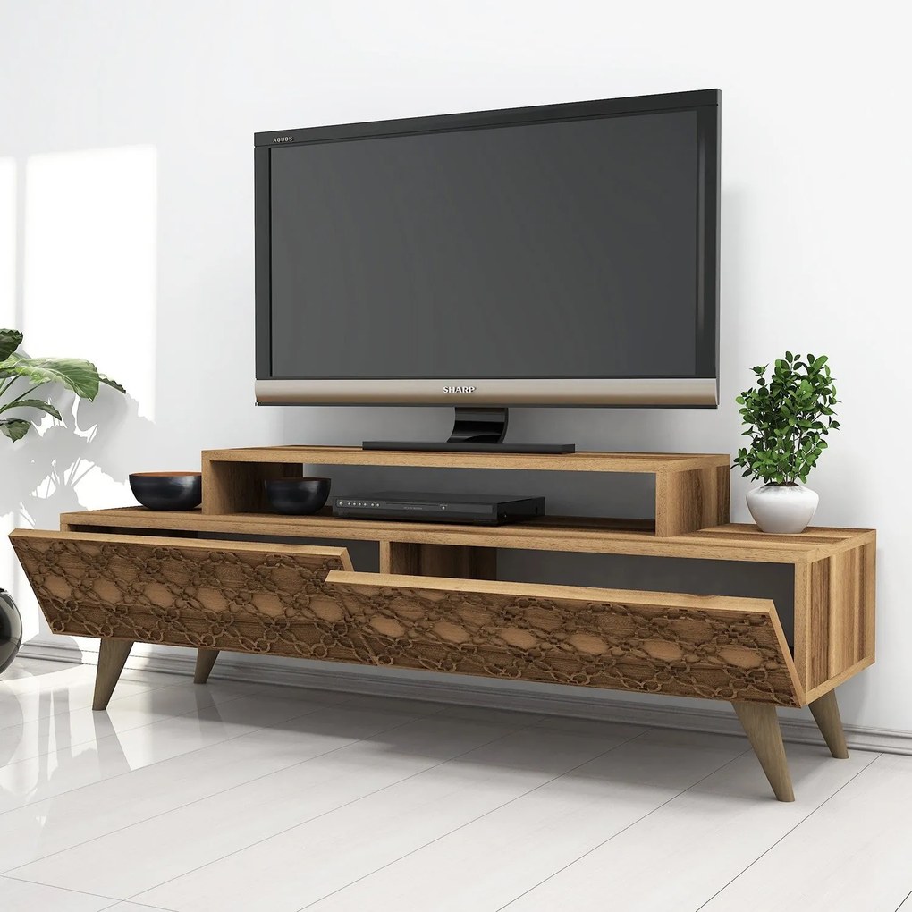 Móvel TV City – Nogueira – 140 cm x 48,8 cm x 41,8 cm
