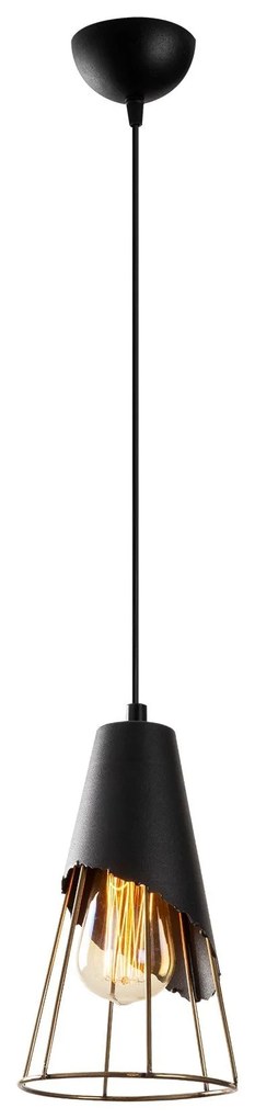 Candeeiro de Teto Sivani Tel – Preto – 17 cm diâmetro, 124 cm altura