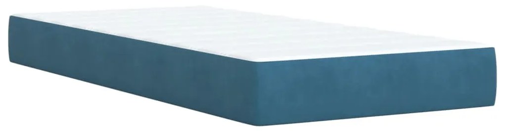 Cama boxspring com colchão 90x200 cm veludo azul