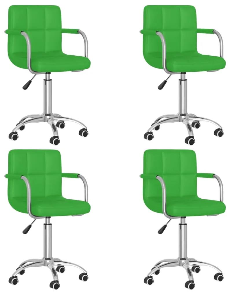 3087988 vidaXL Cadeiras de jantar giratórias 4 pcs couro artificial verde