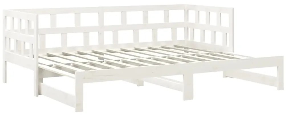 Sofá-cama de puxar 2x(90x200) cm pinho maciço branco