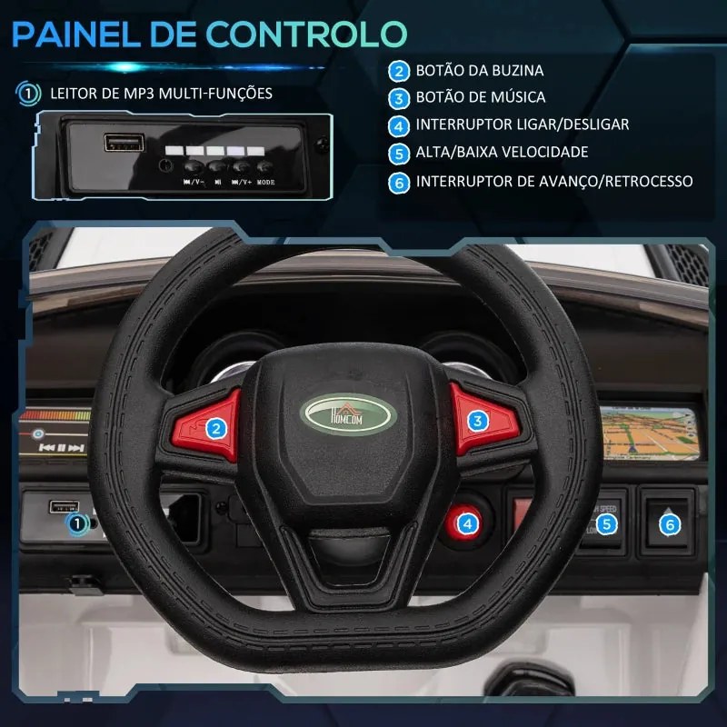 Carro Elétrico SUV Infantil 12V com 2 Motores e Controlo Remoto - 3-5k