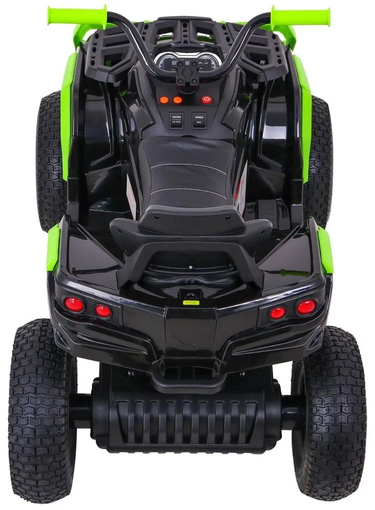 Moto 4 elétrica para crianças 12V ATV AIR, Rodas de AR, assento couro ecológico Verde/Preta