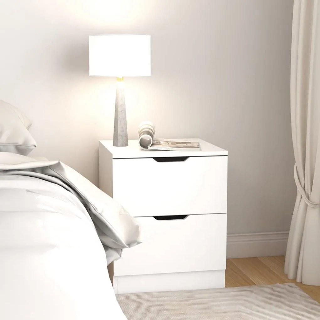 326723 vidaXL Mesa de cabeceira 40x40x50 cm contraplacado branco