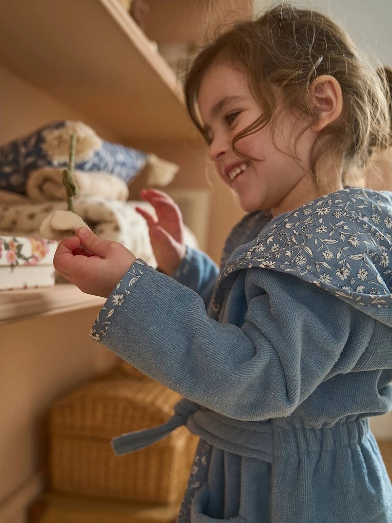 Agora -30%: Roupão personalizável para bebé, Índia azul estampado