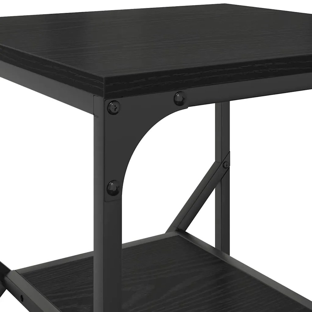 Mesa Lateral vidaXL Black Oak 41x40x60 cm Madeira Revestida