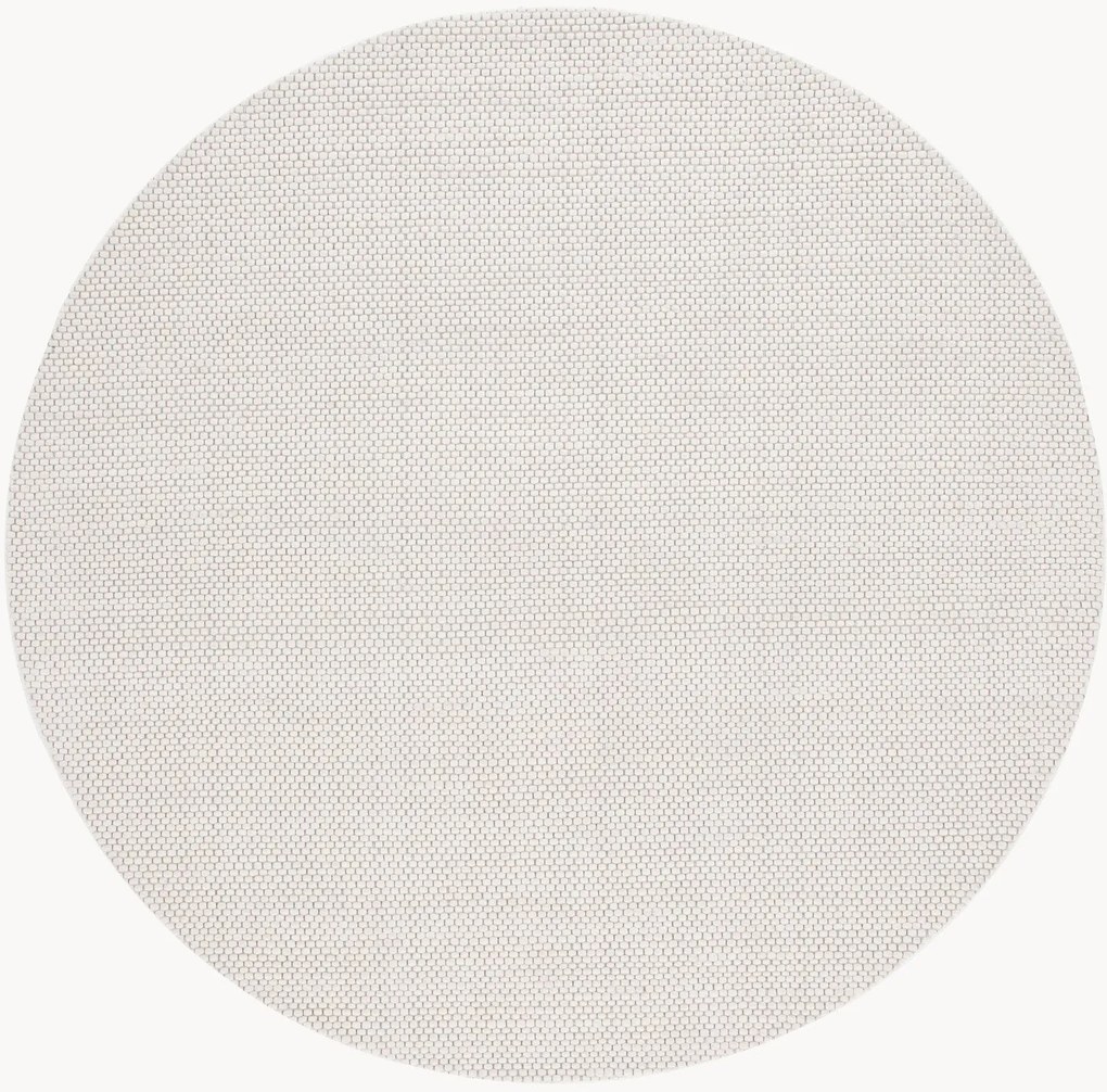 Tapete redondo em lã de pelo curto Aminah