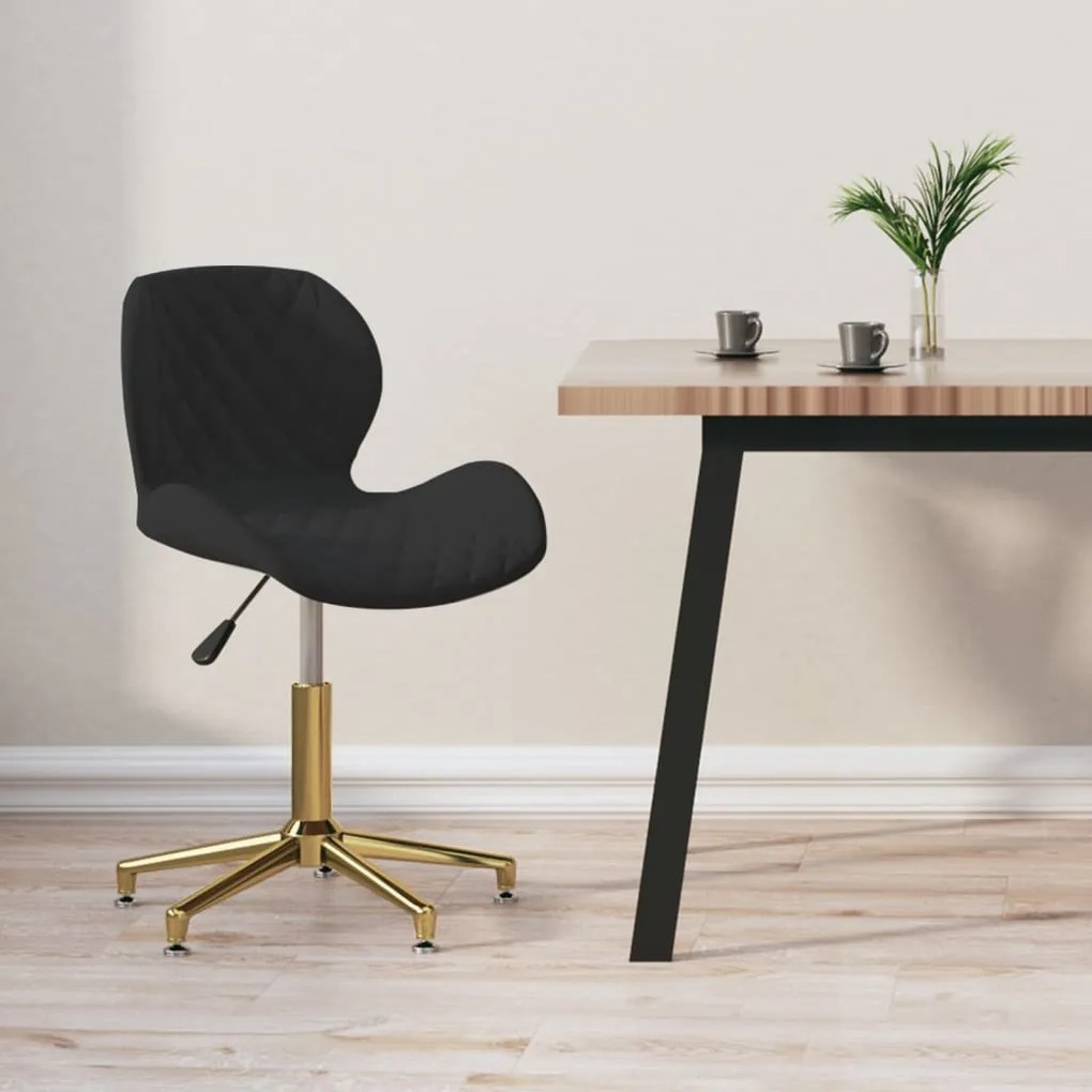 335037 vidaXL Swivel Dining Chair Black Velvet