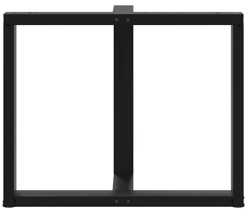 Pés de mesa de jantar em forma de T, 2 peças, preto, 100x35x(72-73) cm