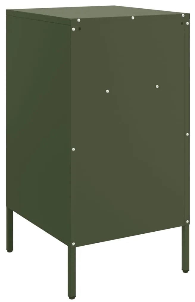 Mesa de cabeceira 36x39x68 cm aço verde-azeitona