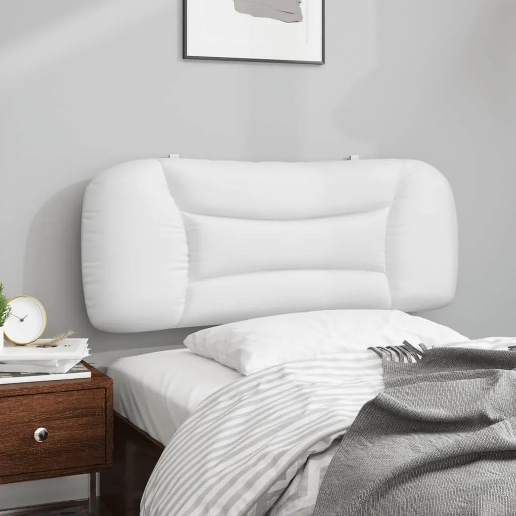 Almofadão de cabeceira 100 cm couro artificial branco