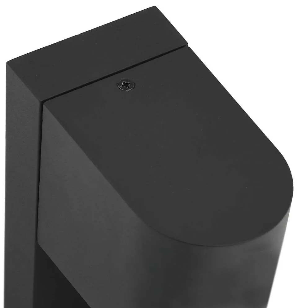 Luzes de parede externas com sensor Preto Aço Inoxidável IP44