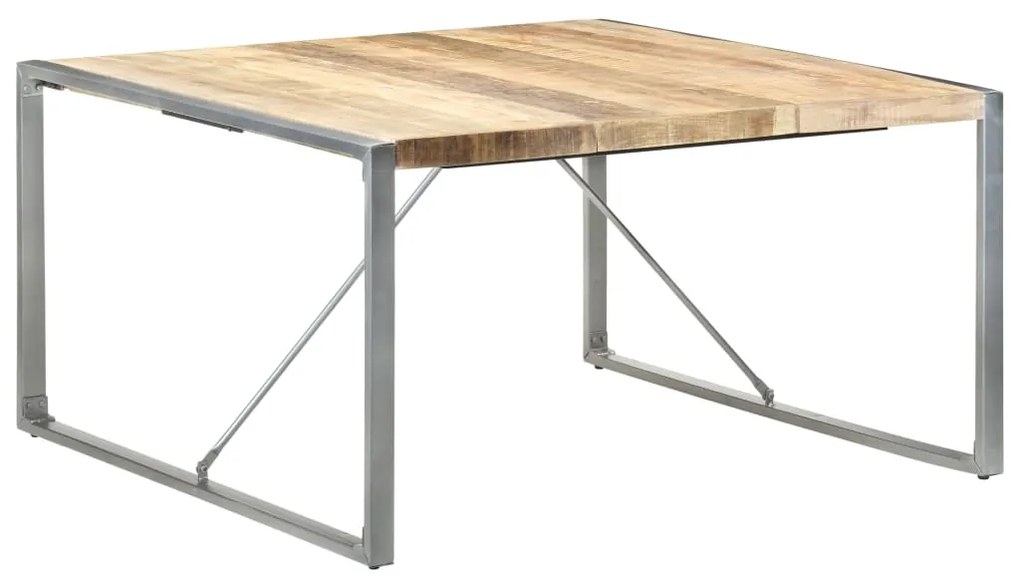 Mesa de jantar 140x140x75 cm madeira de mangueira áspera