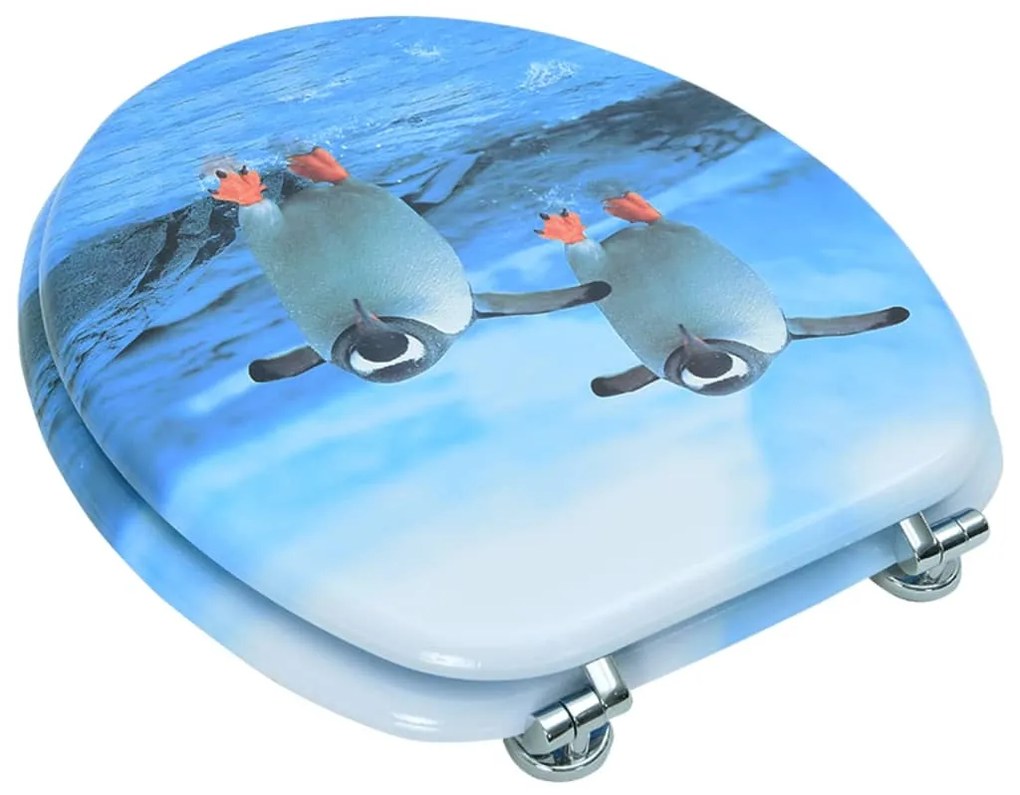 Assento de sanita com tampa MDF design pinguim
