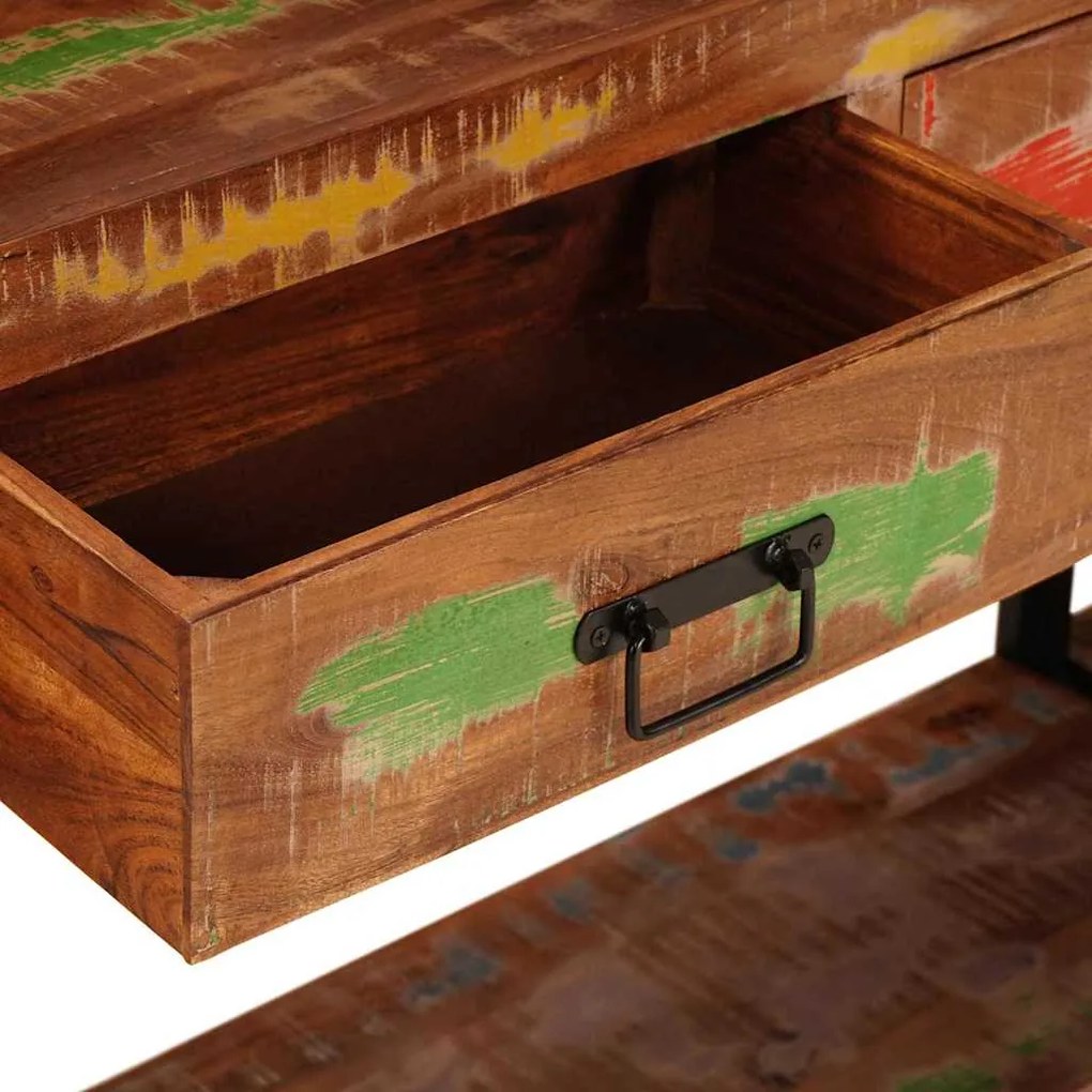 Mesas consola 2 pcs Multicolor Madeira recuperada maciça