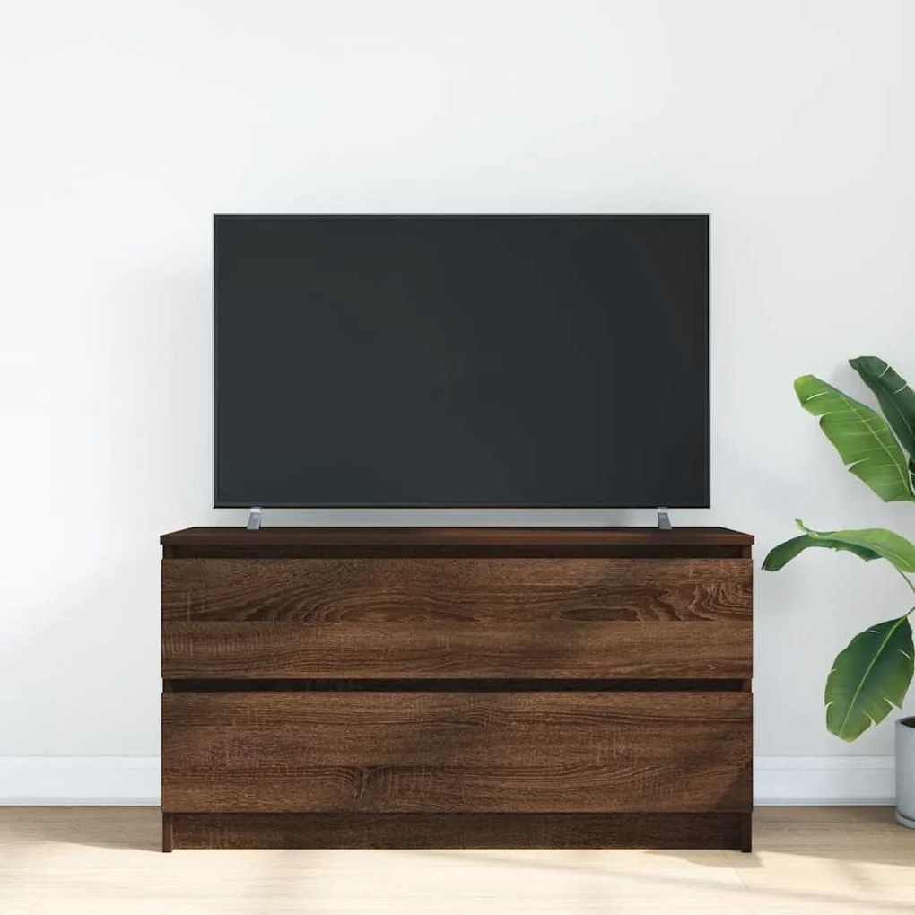 Móvel de TV 100x35x54 cm derivados de madeira carvalho castanho