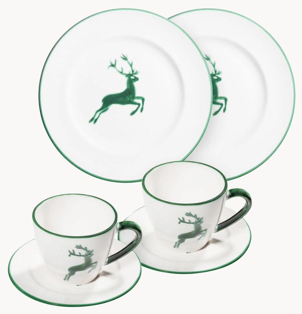 Conjunto de café artesanal Grüner Hirsch, 2 pessoas, conjunto de 6