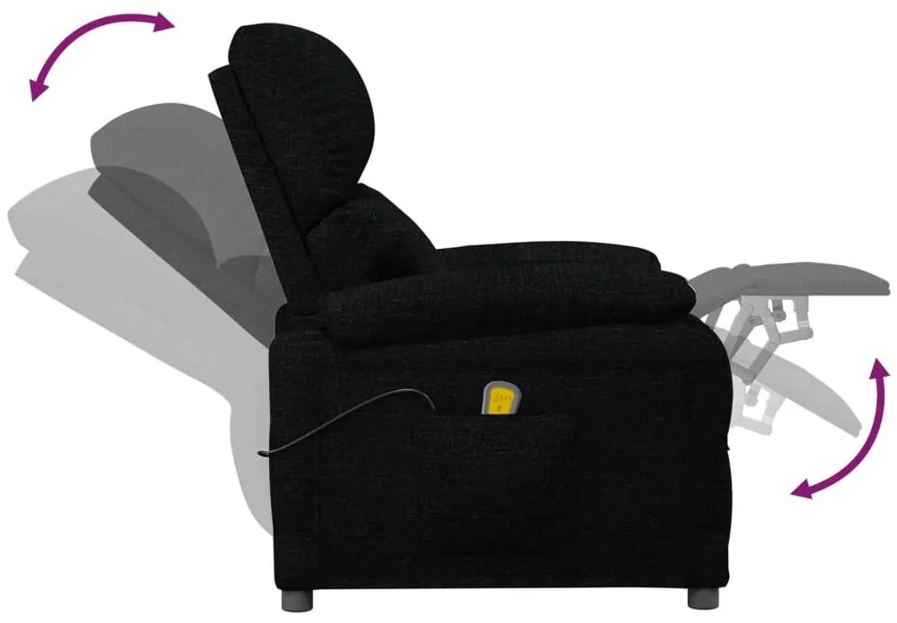 Poltrona de massagens tecido preto
