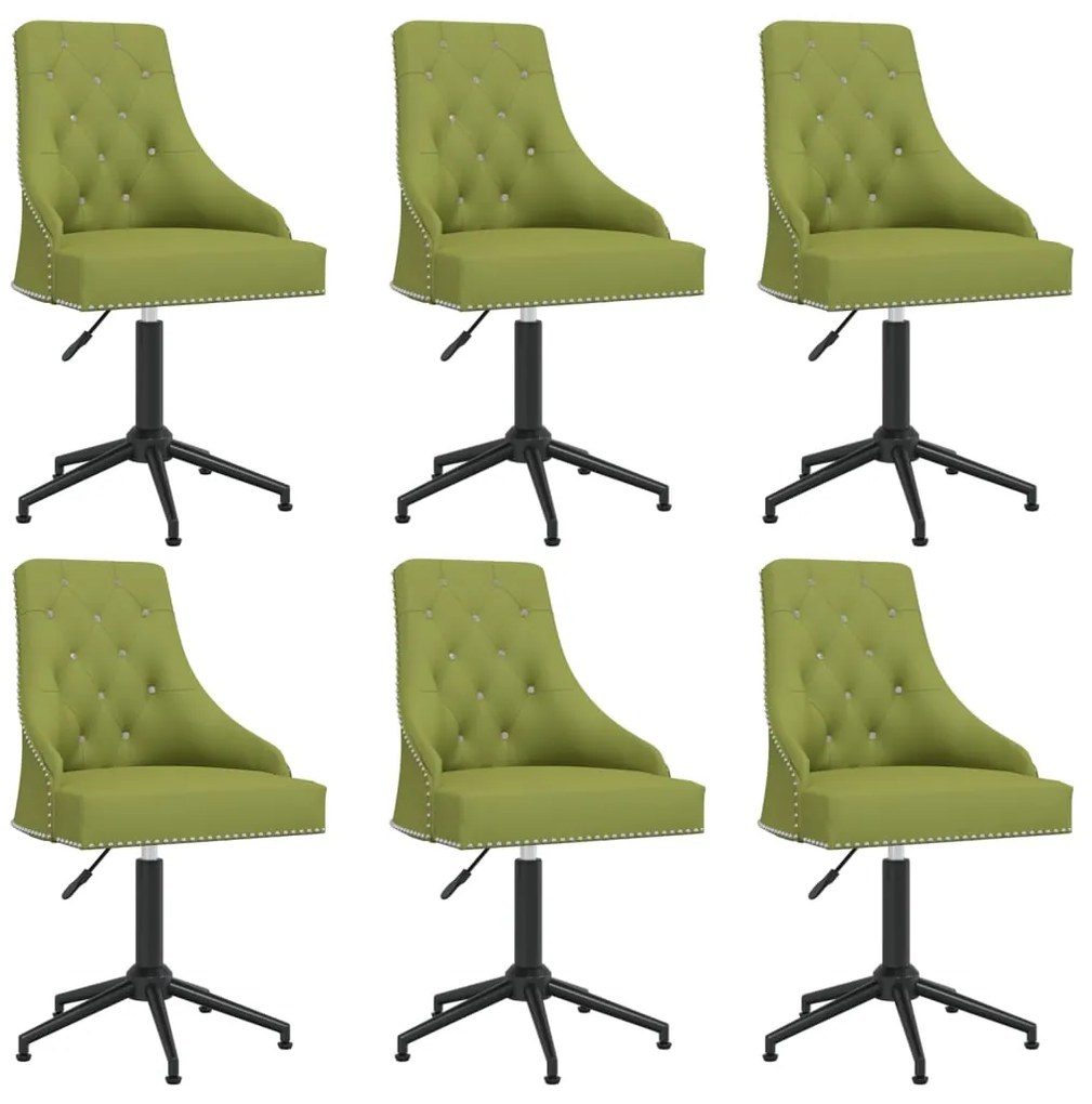 vidaXL Cadeiras de jantar giratórias 6 pcs veludo verde-claro