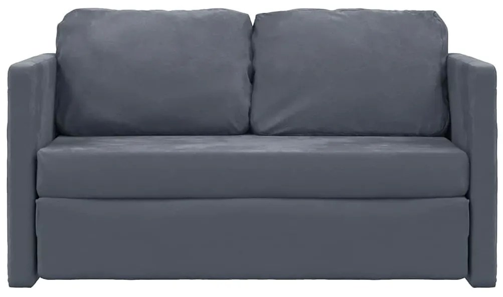 Sofá-cama sem pés 122x204x55 cm veludo cinzento-escuro
