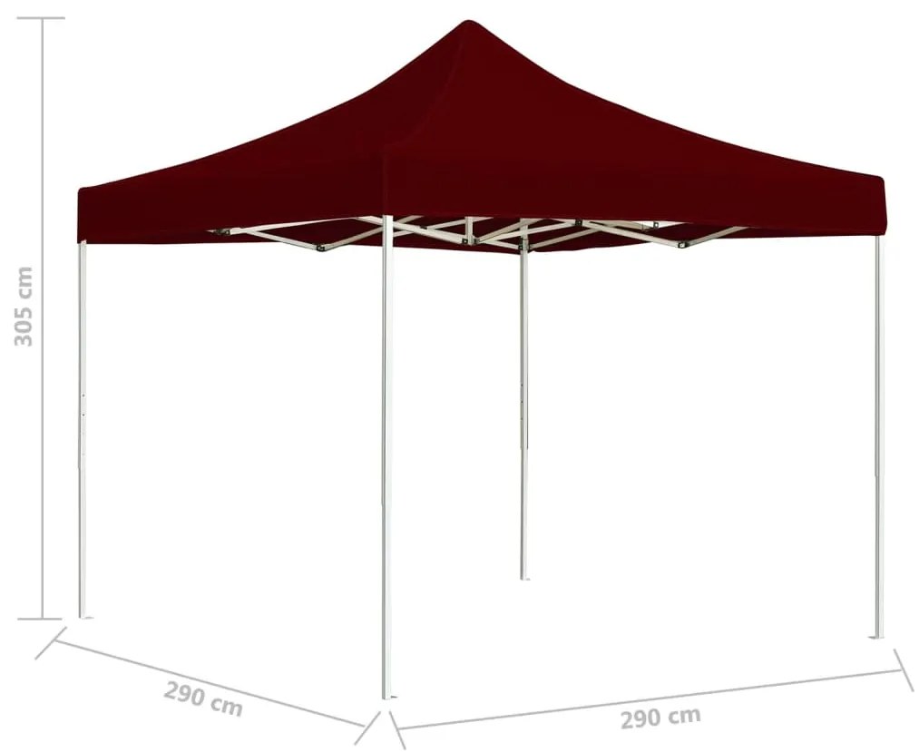 Tenda dobrável prof. para festas alumínio 3x3 m vermelho tinto