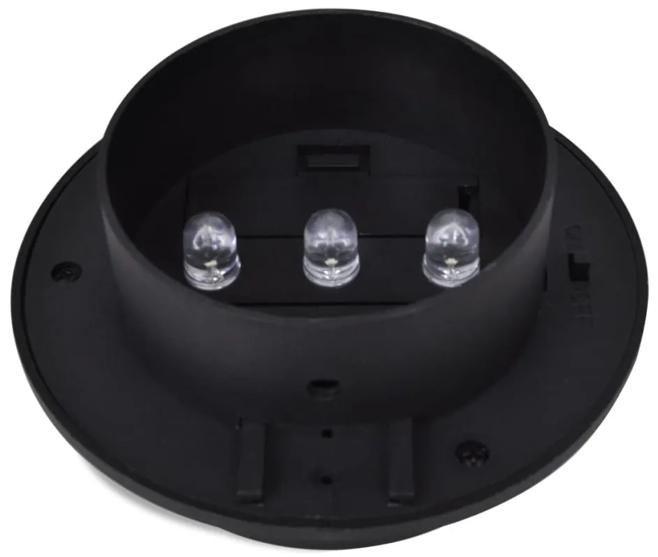 Candeeiros solares de exterior LED para vedações 12 pcs preto