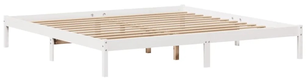 Cama com estante sem colchão 180x200 cm pinho maciço branco