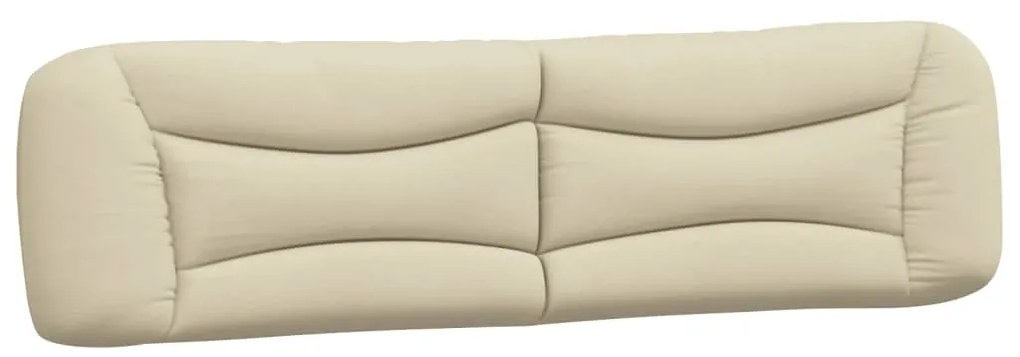 Estrutura de cama com LED sem colchão 200x200 cm tecido creme