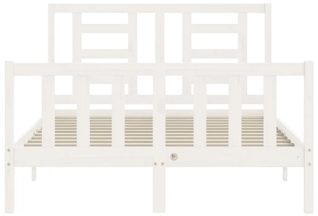 Cama sem colchão 140x190 cm madeira de pinho maciça branco