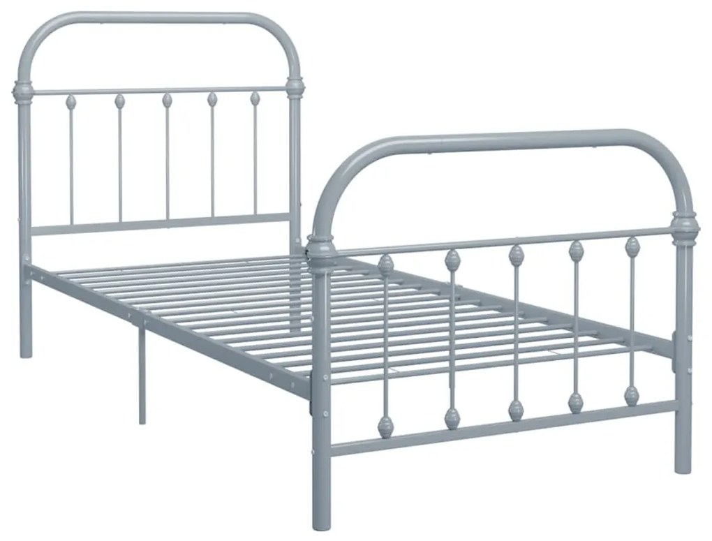 Estrutura de cama 90x200 cm metal cinzento