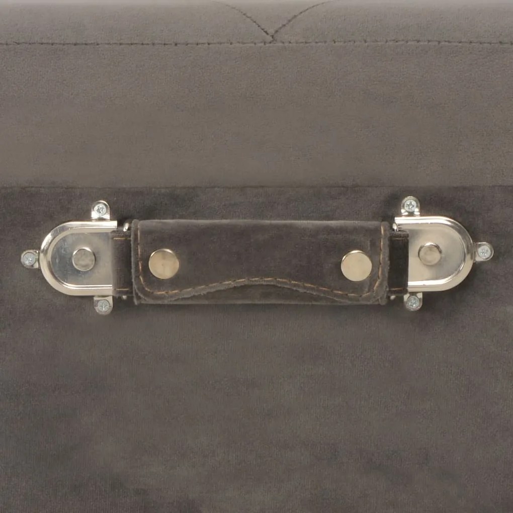 Banco de arrumação 40 cm veludo cinzento