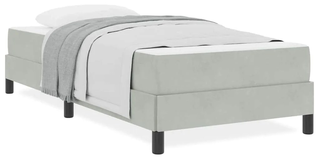Cama box spring com colchão Cinzento-claro 90 x 190 cm Veludo