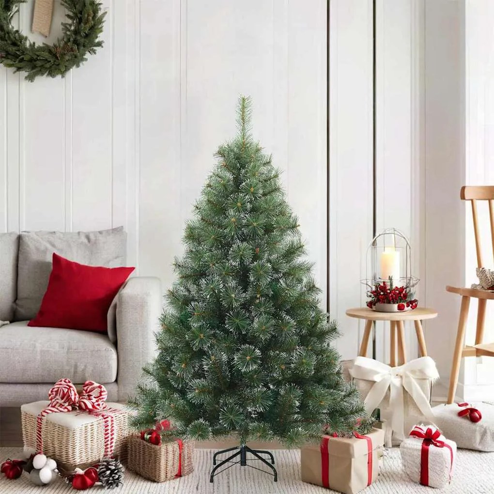 vidaXL Árvore de Natal Artificial Moderna Hasteada com Neve Flocada
