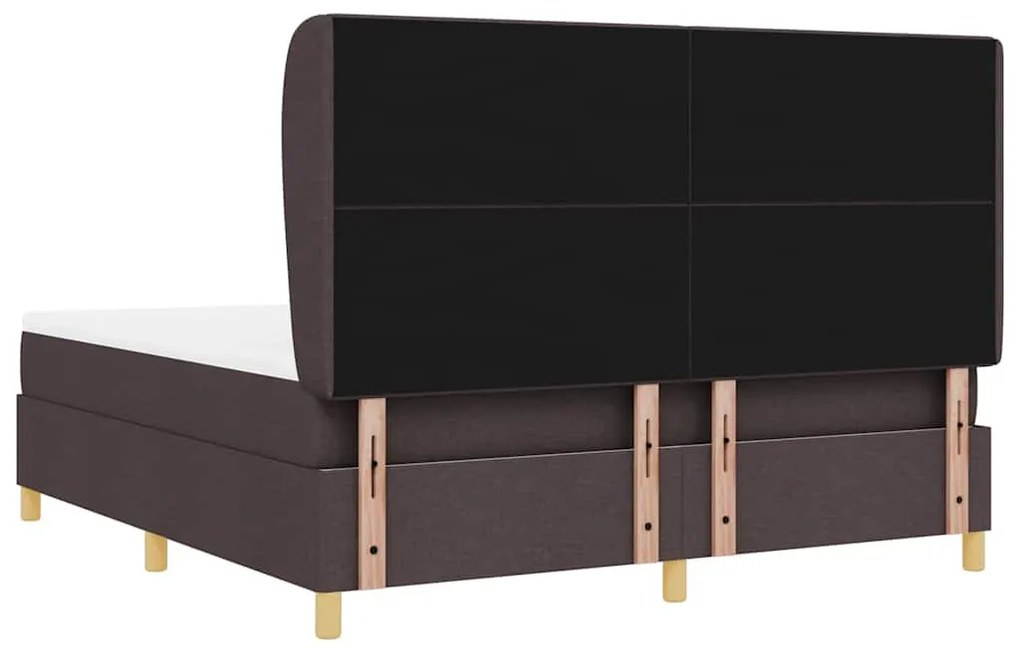 Cama Box Spring com Colchão vidaXL Marrom Escuro 180x200 cm Tecido