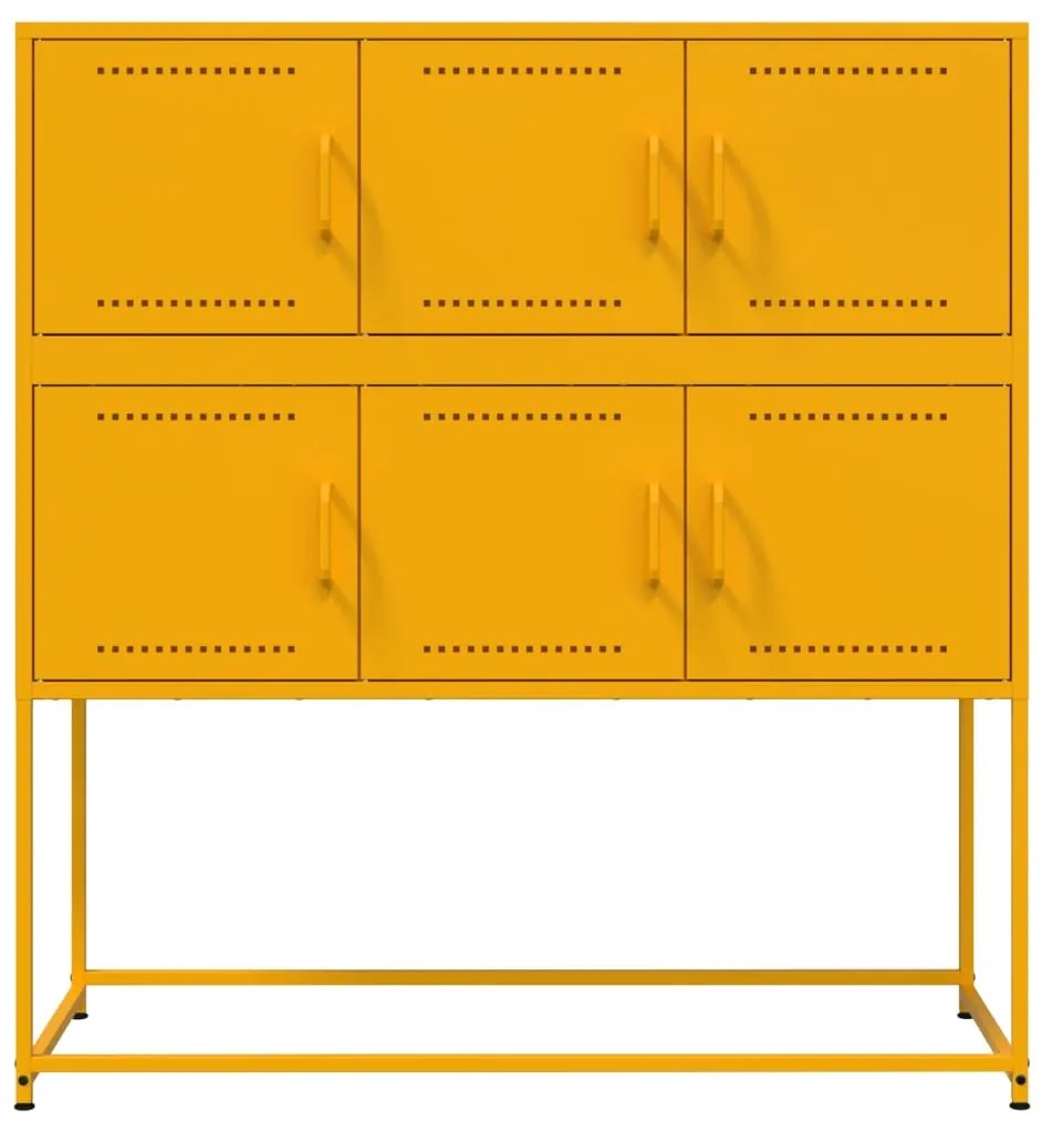 Aparador 100,5x39x107 cm aço amarelo mostarda