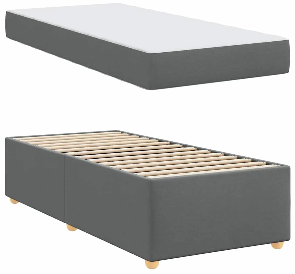 Estrutura de cama com colchão Cinzento escuro 100 x 200 cm