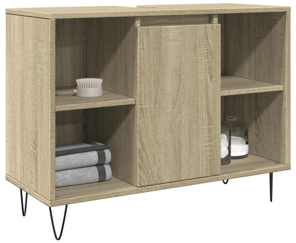 Armário p/ casa banho 80x33x60cm deriv. madeira carvalho sonoma