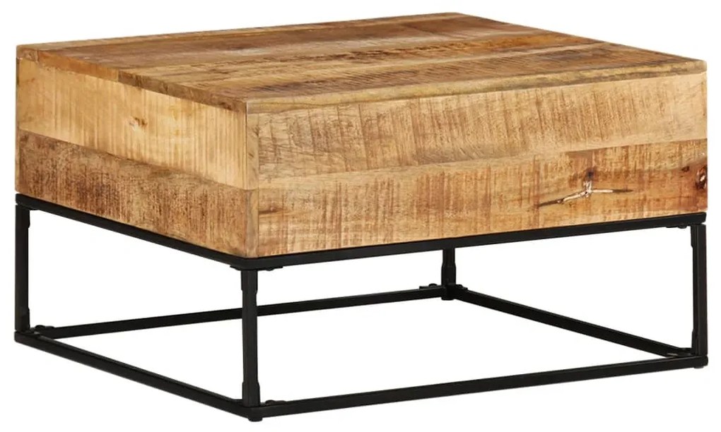 Mesa de centro 68x68x41 cm madeira de mangueira áspera