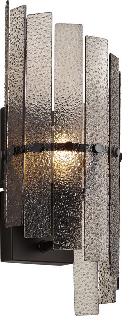 Candeeiro de Parede de Design Preto com Vidro Fumê - Versailles