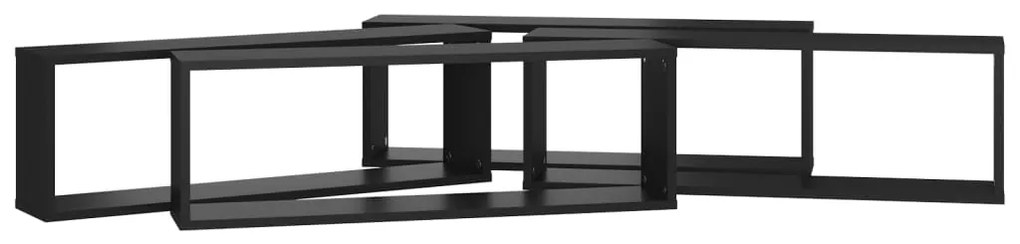 Estantes parede cúbicas 4 pcs deriv. madeira 80x15x26,5cm preto