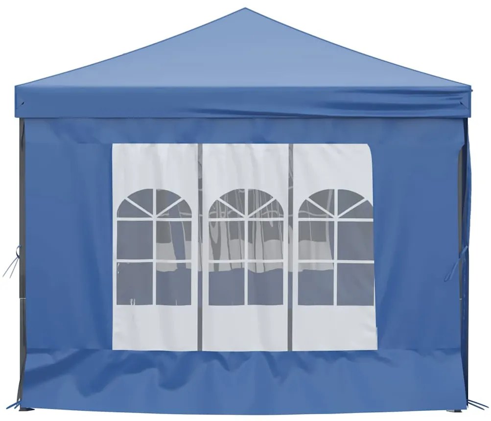 Tenda para festas dobrável com paredes laterais 3x6 m azul