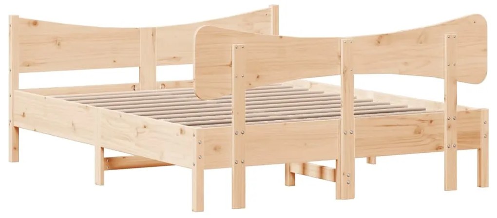 Cama sem colchão 150x200 cm madeira de pinho maciça